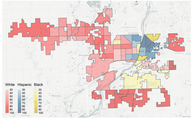 Percent of Population for Largest Racial/Ethnic Group by Census Tract